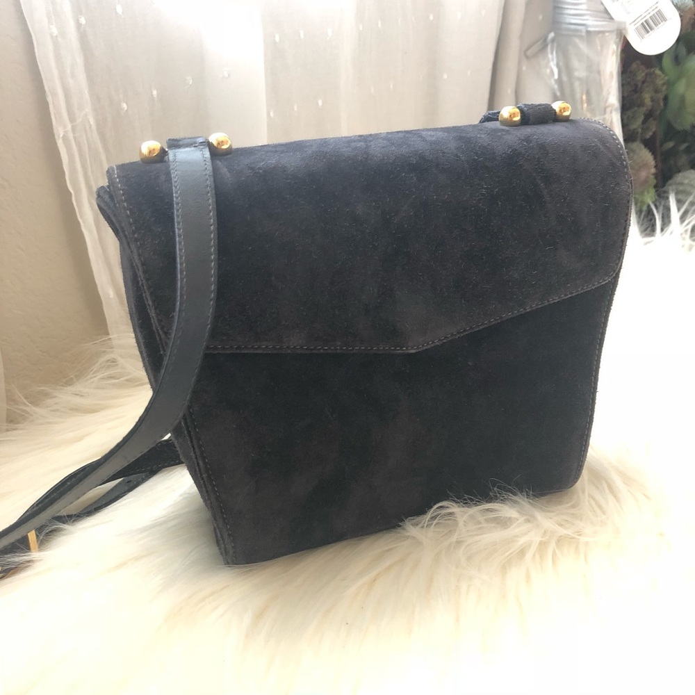 Salvatore Ferragamo Black suede vintage crossbody